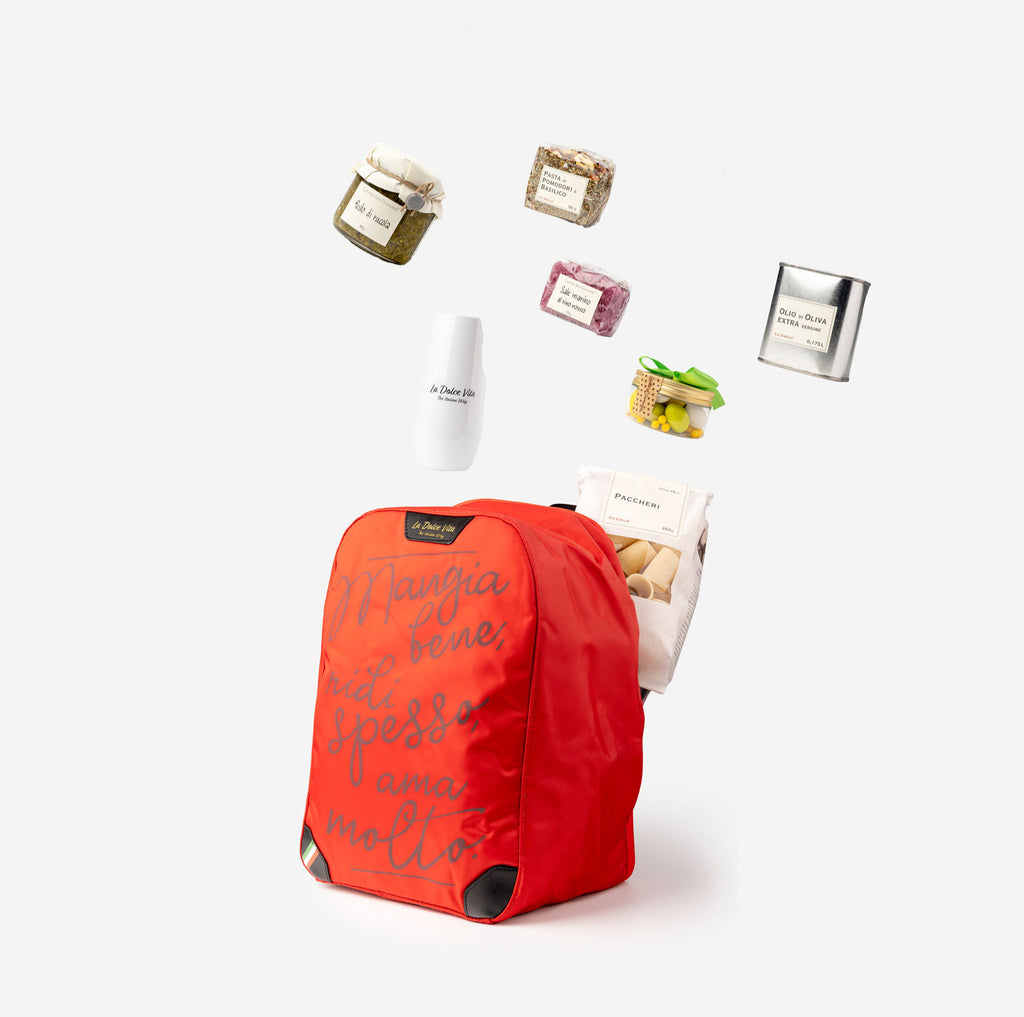 Italienische Geschenkbox "La Dolce Vita Little Italy"-Rucksack ... Italienische Geschenkbox "La Dolce Vita Little Italy"-Rucksack ...