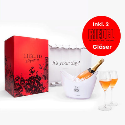 Champagner Geschenkbox "It's Your Day"  inkl. Riedel Gläser